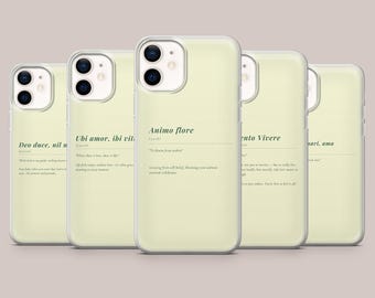Latin Quote Phone Case Italian Saying Cover for iPhone 17, 16Pro, 15, 14, 13, 12, Samsung S26, S25, S24, S23, A16,A56,A55, Pixel 10Pro, 9Pro