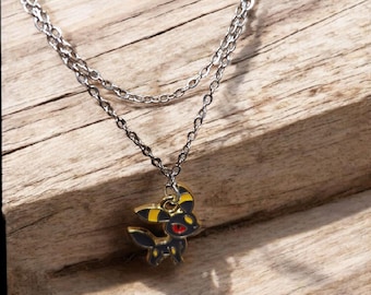 Umbreon Necklace | Dark Eeveelution Pendant | Anime Inspired Jewelry