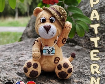 Amigurumi speelgoed luipaard Leonard haakpatroon pdf (talen: Engels, Duits, Spaans)