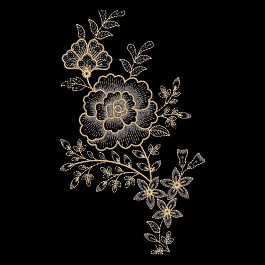 Floral Bouquet Embroidery Design | Vintage Rose Pattern (instant ...