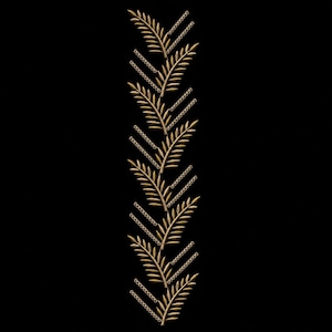 Feather Leaf Border Embroidery Design | Botanical Vine Machine Embroidery | Dupatta Kurti Scarf Trim PES DST XXX | Instant Download