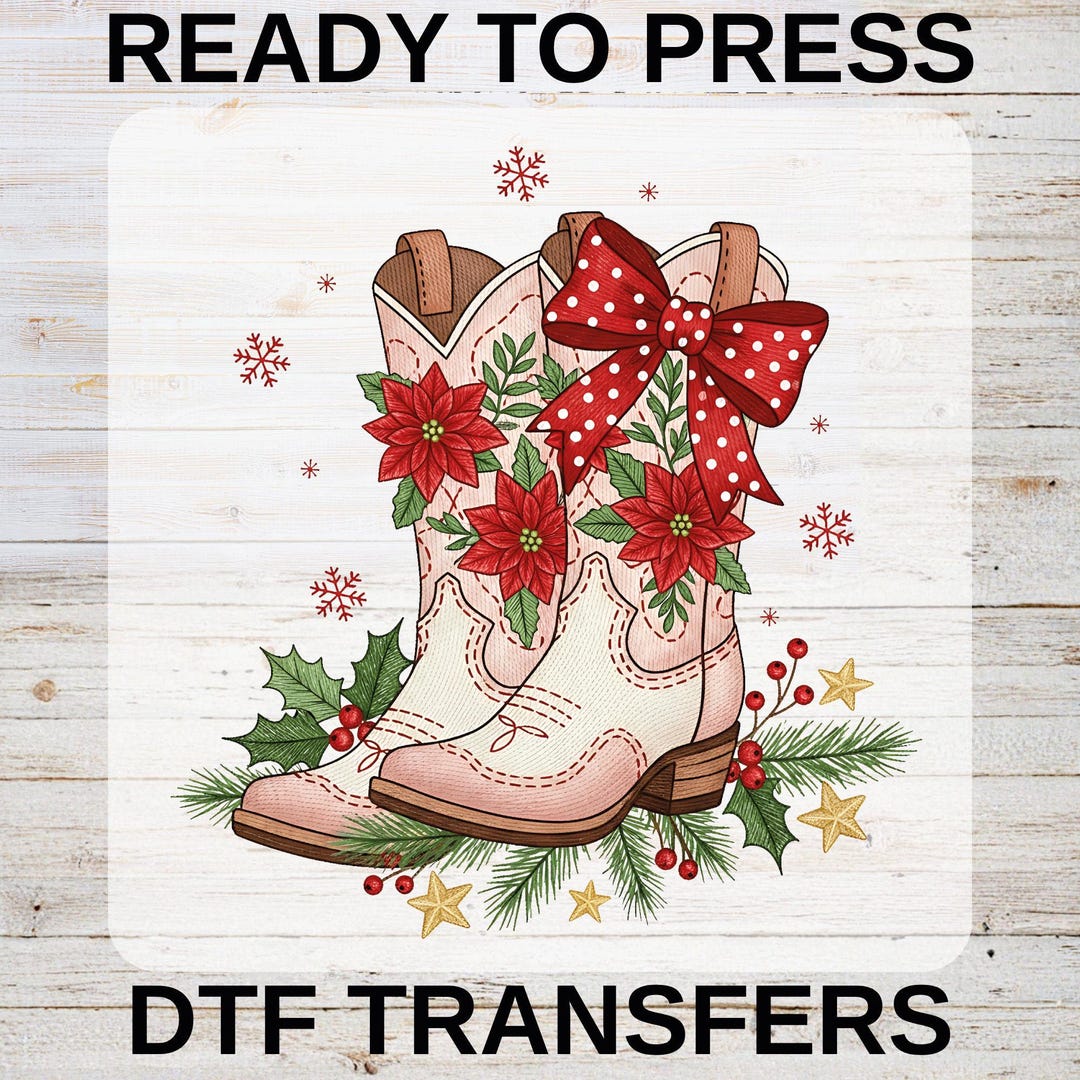 Valentines Day Cowgirl Boots DTF Transfer, Western Valentine ...