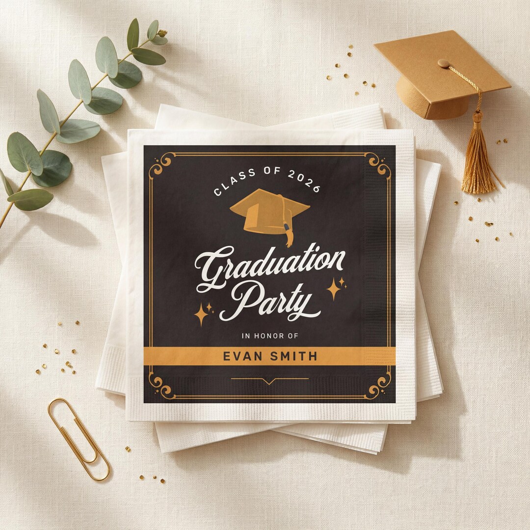 Personalized Graduation Napkins, Class of 2027 Party Decor, Custom Name ...