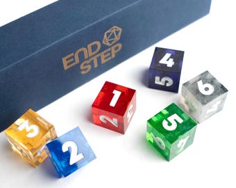 Mana Counters for Magic the Gathering® | Handcrafted, Sharp Edge D6 Dice Set for MtG