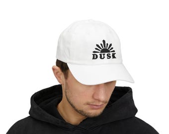 Dusk Embroidered Dad Hat, Retro Sun Cap, Golden Hour Style (100% Cotton Twill)
