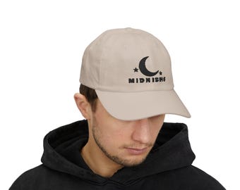 Midnight Embroidered Moon Cap, Celestial Dad Hat, Night Owl Gift