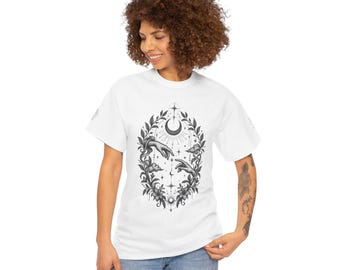 Celestial Hands T-Shirt, Mystical Moon Graphic Tee, Boho Witchy Top, Cosmic Lover Gift