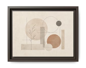 Japandi Abstract Canvas Art, Geometric Zen Wabi Sabi Wall Decor