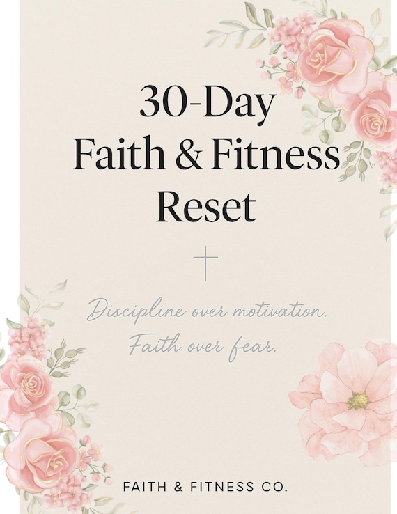 30-Day Christian Fitness Journal | Wellness Reset (Digital Download)