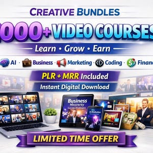 Plus 1 000 kursów handlowych z filmami PLR | Produits numériques MRR , korekta przychodów | Natychmiastowe ładowanie