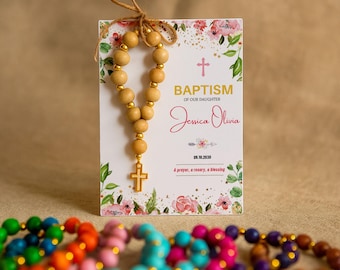 Unique Rosary Favors : Baptism, Christening, First Communion, Catholic Bulk Party Keepsake, Bautizo Recuerdos