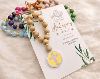 Baptism Favors : Mini Rosary, Christening, First Communion, Catholic Bulk Party Gifts, Mi Bautizo, Gold Mirror Cross