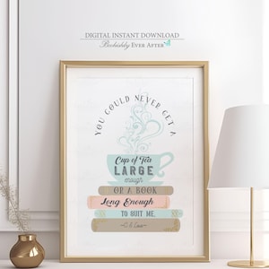 CS Lewis Quote Print, Book Lover Print, Book Stack Wall Art, Classic Book Spines, Literary Art, Bookish Quote, Library Decor, Bookworm Art