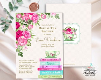 Jane Austen Invitation, Jane Austen Bridal Shower Tea, Book Club Invitation, High Tea Regency Invitation, Personalized Printable Digital