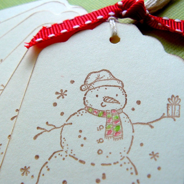 Snowman Gift Tags - Homemade Christmas - Winter Holiday Favors