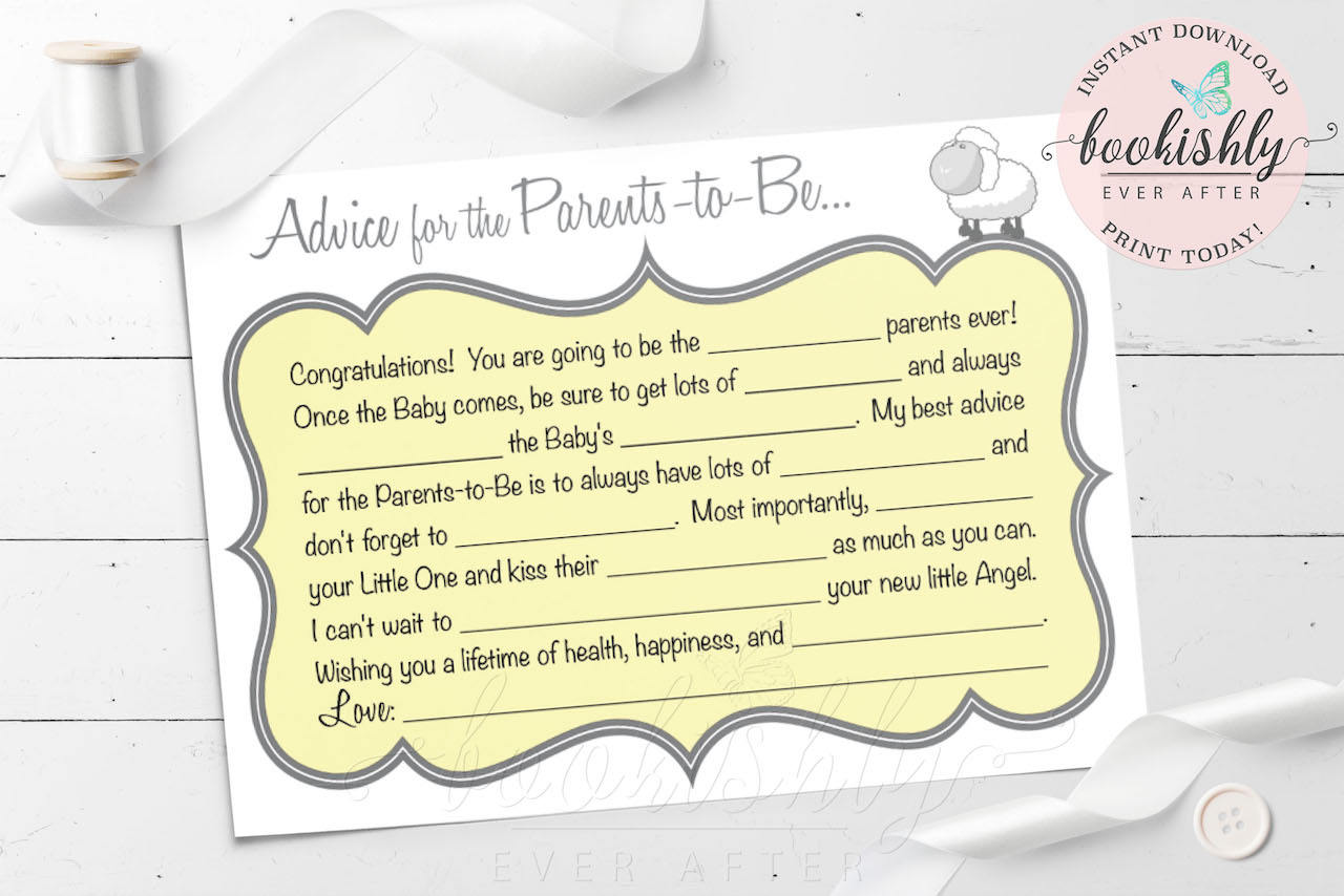 Baby Shower Mad Libs Baby Advice Cards Baby Shower Game