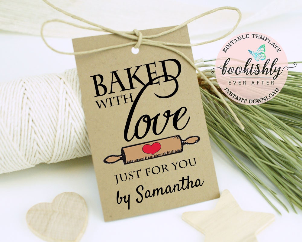 Made With Love Tags Baked With Love Custom Gift Tags Brown Kraft