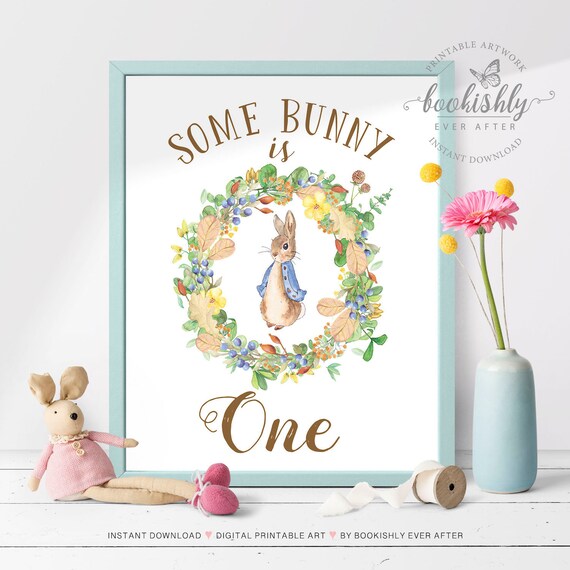 Some Bunny Is One First Birthday Party Decor Printable Etsy