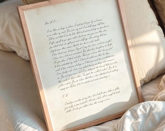 Lámina de Jane Austen: Carta de amor del capitán Wentworth - Persuasión (Descarga digital)