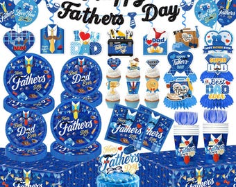 Happy Father's Day Party Decorations Set, Dad Birthday Supplies for 20 Guests
