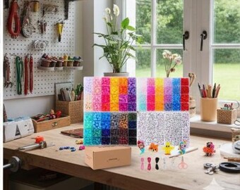 Pony Bead Bracelet Making Kit, 72 Colors, Letter & Number Beads