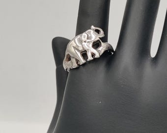 ハンドメイド925シルバーの象のリング：ヴィンテージボヘミアン 