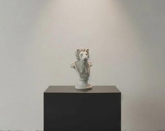 Escultura de Busto de Leão em Resina Branca, Estátua de Leão de Luxo para Decoração de Escritório, Busto de Animal Clássico, Estatueta para Decoração de Casa