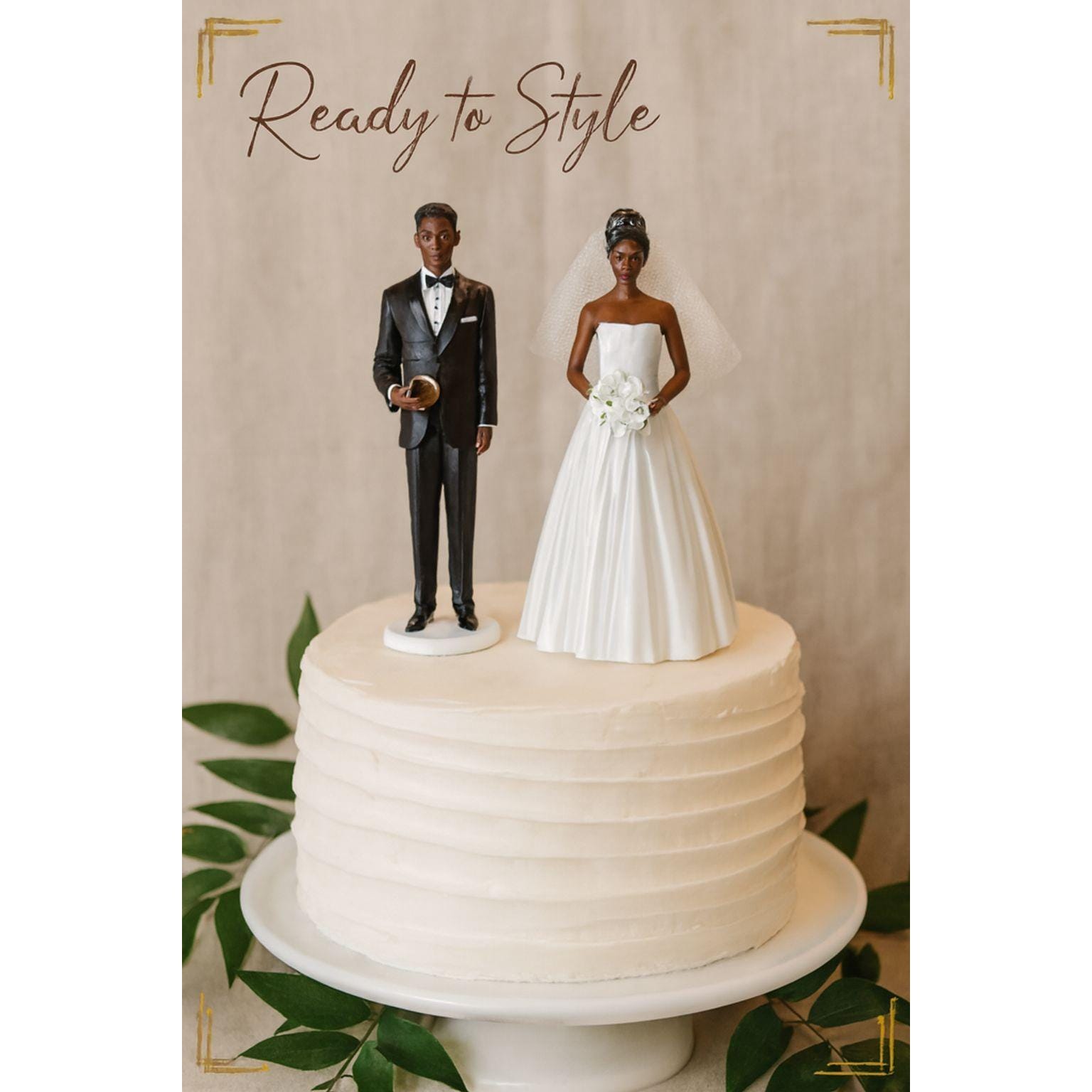 SCHOLMART African American Wedding Cake Topper – Black Couple Resin Figurine, Hand Painted – 6.3 Inch Tall - View #10