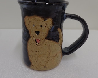 Wheel Thrown Stoneware Yellow Lab Mug