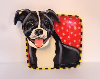 Hand Made Ceramic Pit Bull Chip and Dip