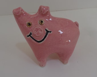 Porcelain Clay Hand Built Pig Sculpture