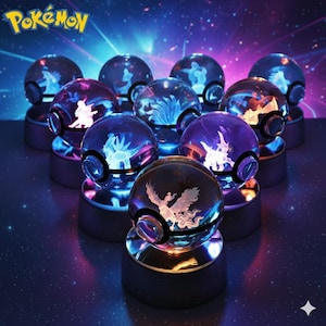 3D-kristall Pokémon Pokéball | LED-anime-samlarobjekt (blind box)