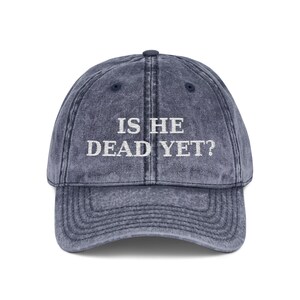 ¿Ya está muerto? Gorra anti-MAGA Trump / Gorra de béisbol vintage bordada imagen 5