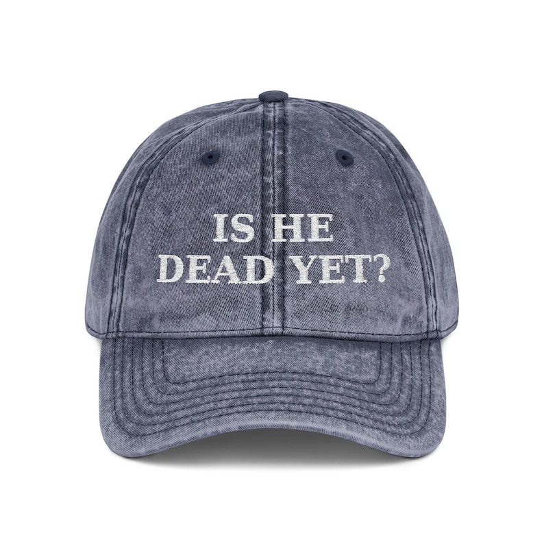 ¿Ya está muerto? Gorra anti-MAGA Trump / Gorra de béisbol vintage bordada imagen 5