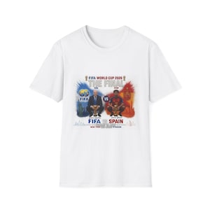 FIFAワールドカップ決勝 対 スペイン Tシャツ | FIFA、メッシ、アルゼンチン、ジャンニ・インファンティーノ