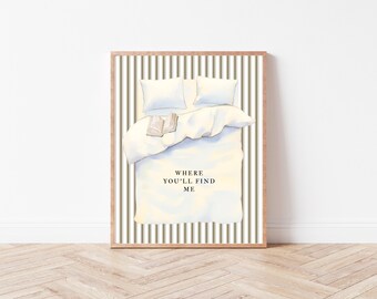 Where You’ll Find Me Book Lover Poster | Bedroom Wall Art Print