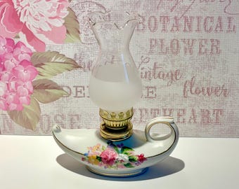 Vintage Miniature Porcelain "Aladdin" Oil Lamp
