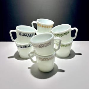 Vintage 1970s Pyrex Coffee Mugs