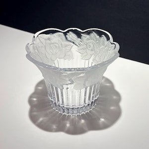 photophore vintage Mikasa Stuido Nova « Rose hivernale » en cristal