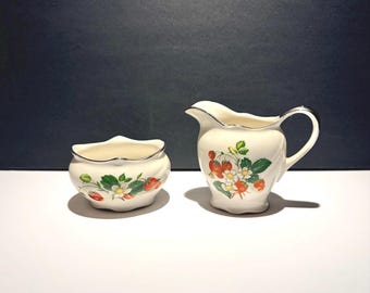 Vintage Royal Winton 'Strawberry' Sugar Bowl And Creamer Set *Not sold individually