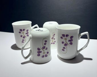 Fine Bone China Floral Coffee Mugs Set of 4 *Not sold individually