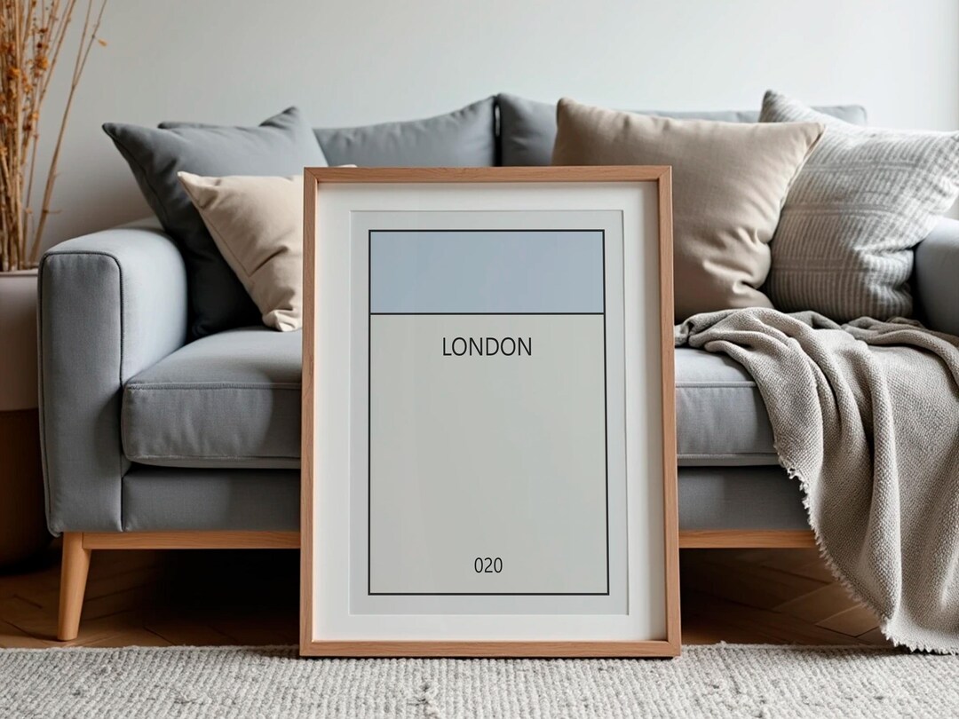 London 020 Blue Dial Code Wall Art | City Typography Digital Download ...