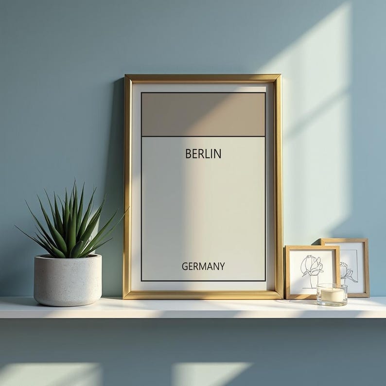 Berlin Germany Mink Digital Download Wall Art | City Typography Print ...