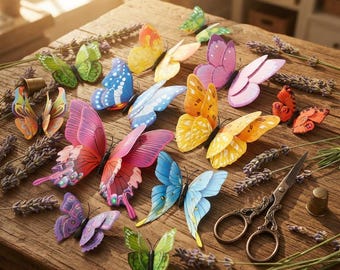 3D Butterfly Wall Decor Stickers, 24 PCS Colorful Butterflies, Nursery Bedroom Party Decorations