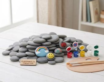 120 PCS Natural Painting Rocks, Smooth Flat Craft Stones for Kids Adults