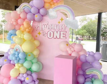 Pastel Rainbow Balloon Arch Kit, Macaron Garland, Baby Shower, Birthday, Wedding Decor