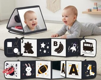 Baby Books for Newborn Sensory Toys Soft Montessori Toy for Infant Visual Stimulation