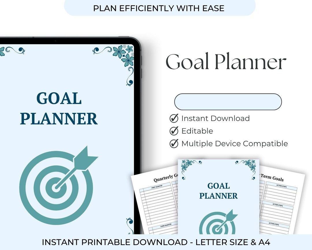 Goal Planner Printable | Action Plan Worksheet (PDF) - Etsy