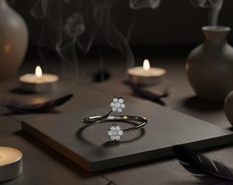 Lab Grown Diamond Ring | 14K Gold Floral Wrap