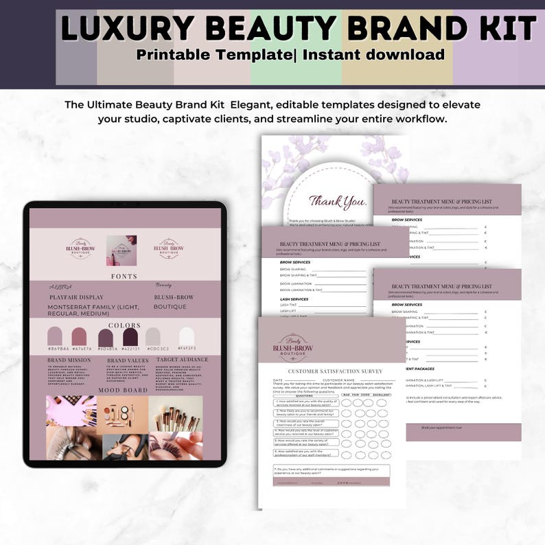 Luxury Beauty Business Forms Bundle, Salon Templates (canva Editable ...